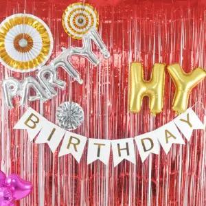 파티 장식 은박 수술 커튼 레드 크리스마스 배너 소품/생일/풍선/홈파티/반짝이/생파/어린이집/웰컴/유치원