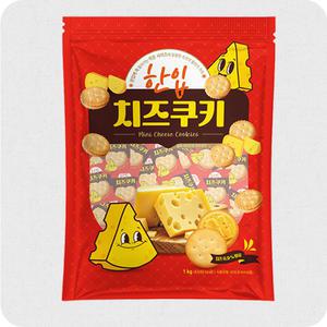 한입 치즈쿠키 대용량 개별포장 치즈과자 1000g (약160개입)