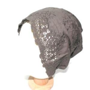 솔미네 고급소재 레이스두건 펀칭 항암모자 중년 야상 머리두건 헤어모자 면