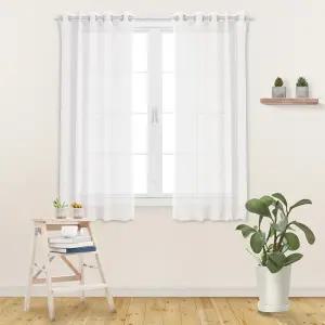 아일렛형 네추럴 소프트 쉬폰커튼 작은창 화이트 2P