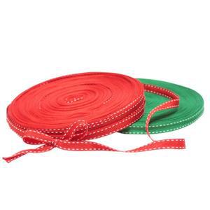 (빨강) 스티치 리본_폭 1cm_50yd/용품/택끈/오간디/리본/크리스마스/장식/공예끈/공단/테이프/타이/묶음