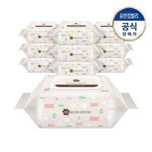 [그린핑거]베베그로우 물티슈 캡100매X10팩