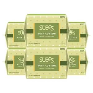 슈베스 위드코튼 유기농 순면커버 생리대 중형 14P x6팩