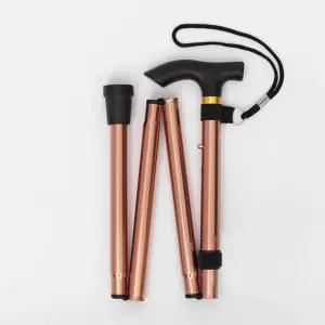 길이조절 접이식 지팡이(브론즈)/보행/보조기/의료용/지팡이/접이식지팡이/어르신/나무/지팡이고무/조절