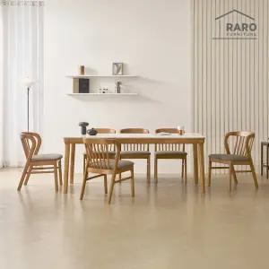 [/착불배송] 허브 1900 포세린 통 세라믹 6인 식탁 세트 (식탁+의자6)