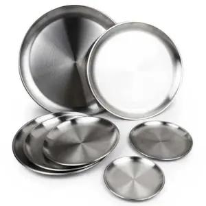 스텐 원형트레이 3호 20cm 쟁반 스텐 그릇 접시 캠핑 스텐 그릇 캠핑 접시 앞접시 식기 원형 간식 쟁반