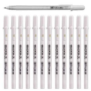 고품질 사쿠라 중성 젤펜 겔리롤 화이트 1.0mm (12개입) 젤펜 사쿠라겔리롤 젤리롤펜 일본젤펜 (WFGI4CR)
