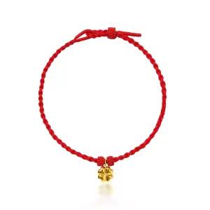 [한국금다이아몬드] 순금 팔찌 레드 매듭 팔찌 통통 행운 클로버