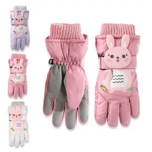 키즈트리 여아 키즈 아동 유아 초등 학생 어린이 주니어 토끼 방한 스키 장갑 ST-135