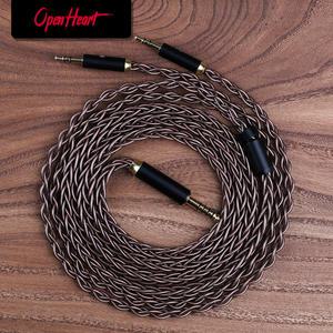OPENHEART Kingwood 8 코어 Litz OCC 헤드폰 케이블 1  2 잭 듀얼 3.5/2.5/4.4mm/XLR 순수 구리 밸런스드