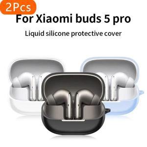샤오미 레드미 버즈 5 프로용 실리콘 케이스 2개 블루투스 무선 이어폰 보호 슬리브 커버 레드미 버즈 5 프