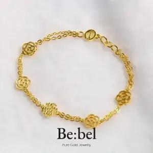 순금팔찌 7.5g(2돈) 24k 여자 로즈 꽃 참 비벨