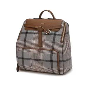 닥스 액세서리 25FW [EDINBURGH] 브라운 빅 모던 체크 벨트장식 백팩 DCBA5F676W2
