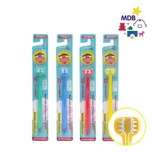MDB 3D 어린이칫솔 혀클리너 겸용 유아 칫솔 2개