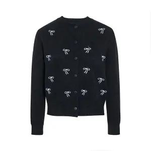 [JJ지고트](광주신세계)리본 자수 라운드넥 가디건 GRAN1CD131