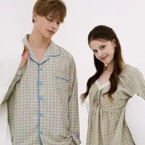 코튼라이크 푸키 긴팔 잠옷 원피스