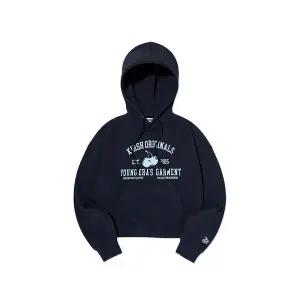 [키르시](대구신세계)체리 아치 로고 크롭 후드 [다크 네이비]