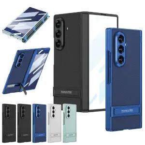 [유니커블]갤럭시 Z폴드7 폴더 액정보호 마그네틱 힌지 풀커버 스탠드 단색 컬러 가죽 슬림 하드 케이스