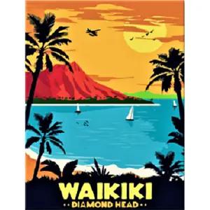 아이윙스 피포페인팅 P4-06 세계명소 와이키키 DIY명화그리기 DIY그림그리기