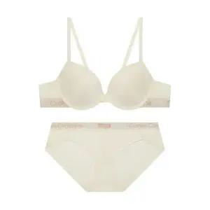 매장정품 코데즈컴바인 스퀘어포인트 베이직 브라팬티세트_크림