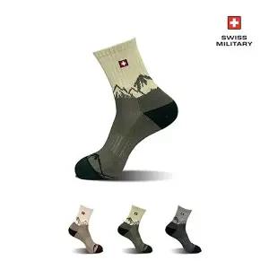 [스위스밀리터리]스위스밀리터리 남성용 중목 등산 양말 6족 SM-N03