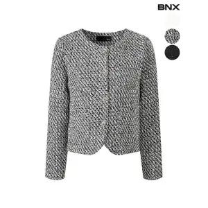 [BNX]여성 금장 아웃포켓 트위드 자켓_P406107471