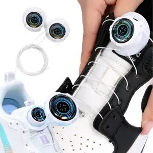 자동식 회전 신발 끈 1개 세트 버클 묶지 않는 운동화 와이어 등산화 액세서리 탄성 조임