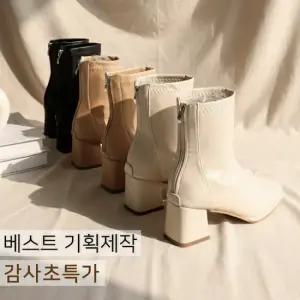 [기획특가] 루비드 소프트 여성 스판 백지퍼 앵클부츠(6cm)