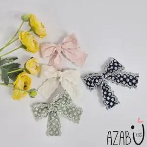 [아자브키즈] 레스 리본 핀 여아 아동 헤어 악세사리