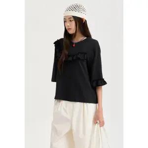 [럭키슈에뜨](센텀시티점)[럭키위크]온라인전용 - 프릴 디테일 티셔츠 LQTAM25600