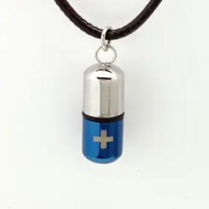 응급약 목걸이 휴대용 약통 구급 홀더 미니 알약 통