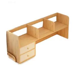 원목 책상 책꽂이 위 미니 대나무 간이 북타워  책상위책장 이동식 선반 삼나무 수납 우드