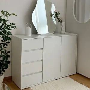 솔로리빙 토브 1200 높은 TV 거실장 다용도 수납장 4칸 서랍장