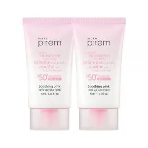 메이크프렘 수딩 핑크 톤업 선크림 40ml+40ml