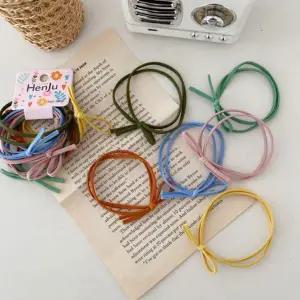 [콩심팥심]리본 머리끈 헤어 밴드 스판 귀여운 24개 머리리본끈 로우번고무줄