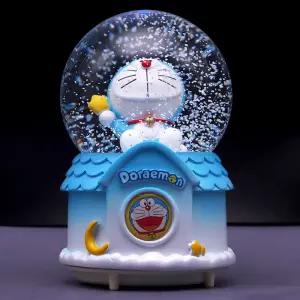 도라에몽 오르골 스노우볼 수정 구슬 회전 무드등 생일 선물 장식 인테리어 워터볼