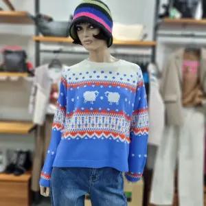 베네통/애플아울렛/양 자카드 니트 풀오버/BAKPA6561