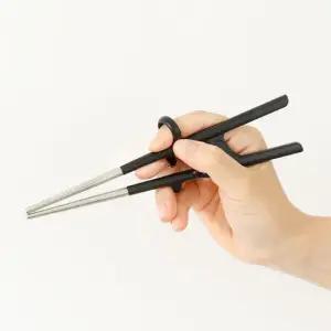 에디슨 성인용 스텐젓가락(블랙) 3개