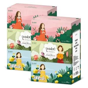 캐릭터 무형광 곽티슈 각티슈 미용티슈 200매 3입 2팩