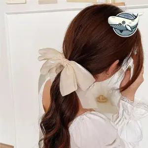 편안한 쉬폰 헤어 리본 바나나핀 여성용 헤어