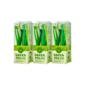 바른생활 그린티 초극세모 칫솔 12입, 3개