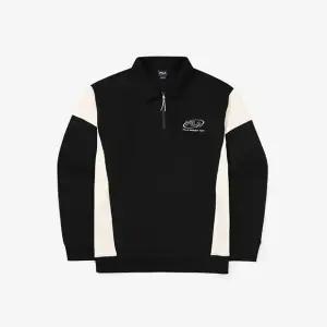 휠라 컬러블럭 면혼방 카라 반집업 맨투맨 FS2POF3107X-BLK