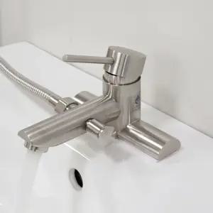 무광 4인치 샤워겸용 세면수전 투홀 세면대 세면기 욕실 화장실 샤워기 수도꼭지