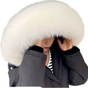풍성한 리얼폭스퍼 라쿤 여우 후드리폼용 모자털 리폼 리얼폭스 패딩 머플러 남여공용 칼라