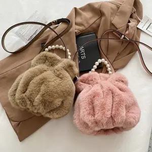 어반백 여성크로스백 페이크퍼 털가방 진주 토트 크로스백URB_W591