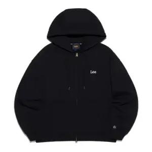 LEE 스몰 트위치 로고 기모 후드 집업 블랙 LE2504HZ04 BK
