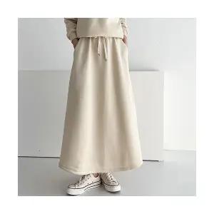 기모 사이드 포켓 플레어 롱스커트