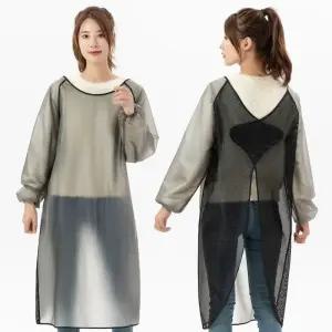 투명 방수 앞치마 긴팔 미용샵 애견미용 카페 미용