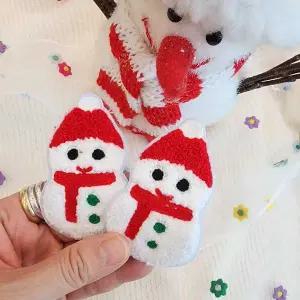 [콩심팥심]크리스마스 머리핀 성탄절 눈사람 똑딱핀