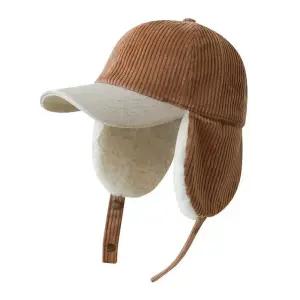 코듀로이 귀달이 방한모자 털 군밤 겨울 골덴